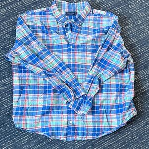 Vineyard Vines Blue and Pink Plaid Men's Shirt
